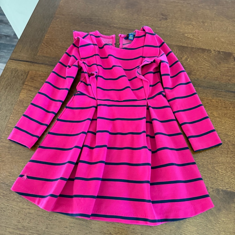 Polo by Ralph Lauren Pink Pleated Fit and Flare Dress